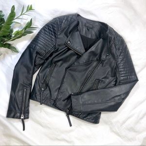 TOPSHOP MOTO BIKER LEATHER JACKET MOTO 〰️ US4